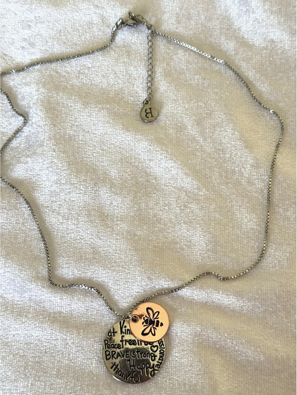 Brandywine "be kind" Stainless Steel Necklace B Silver Copper Tone